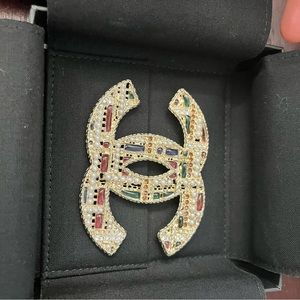 Reposted- Large Authentic multi color Chanel Brooch.